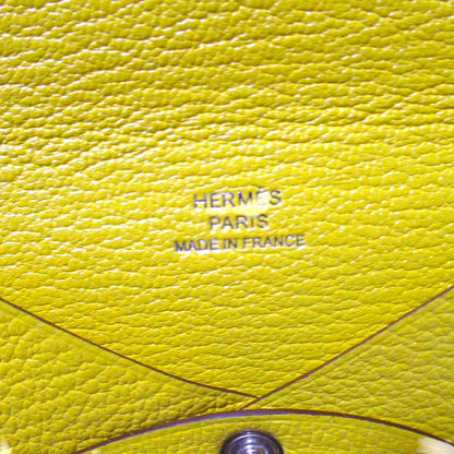 Hermes Chevre Calvi Card Case Johnunapur Yellow — view 7