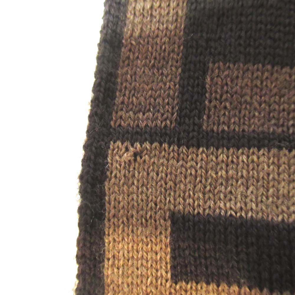 Fendi Zucca Pattern Knit Scarf Brown Black — view 4
