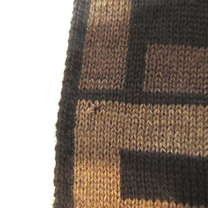 Fendi Zucca Pattern Knit Scarf Brown Black — view 4