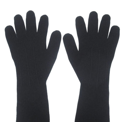 Hermes Cashmere Knit Long Gloves TU Black — view 3