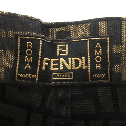 Fendi Vintage Zucca Pattern Jacquard Pants Beige Black — view 8