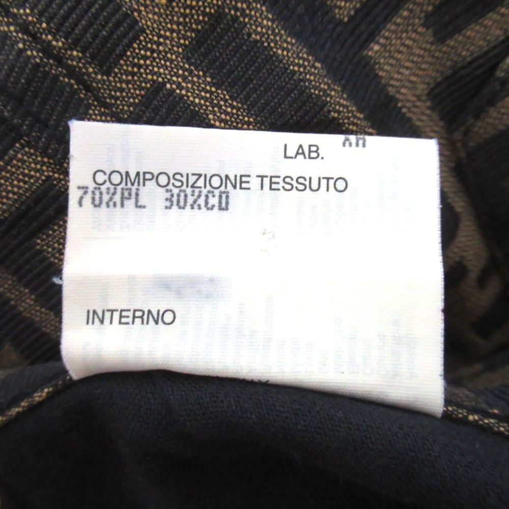 Fendi Vintage Zucca Pattern Jacquard Pants Beige Black — view 7