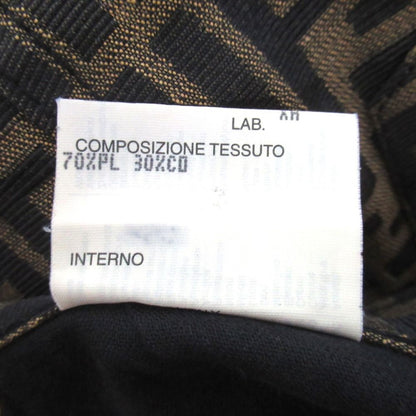 Fendi Vintage Zucca Pattern Jacquard Pants Beige Black — view 7