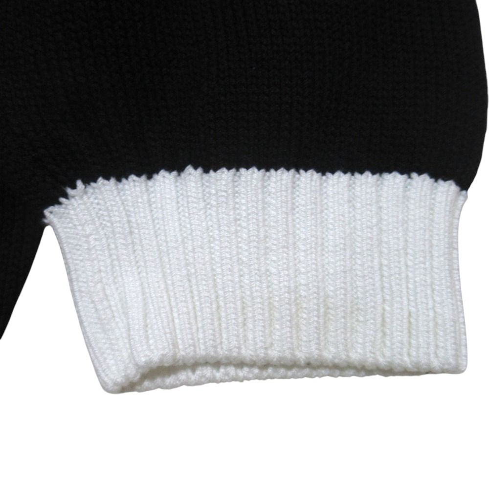 Prada Logo Embroidery Bicolor Cropped Short Sleeve Knit Sweater 38 165 Black — view 5