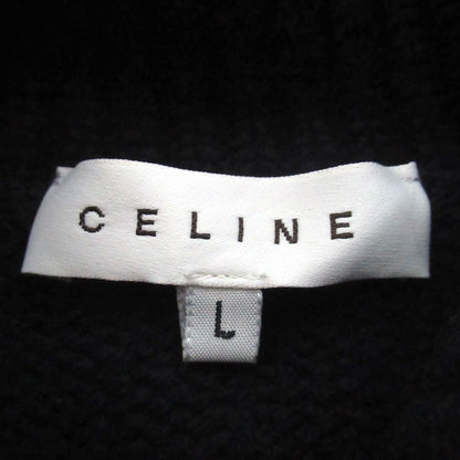 Celine Emblem Cashmere Turtleneck Long Sleeve Knit Sweater L Navy — view 6