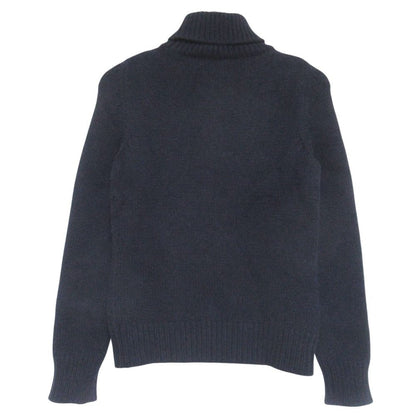 Celine Emblem Cashmere Turtleneck Long Sleeve Knit Sweater L Navy — view 3