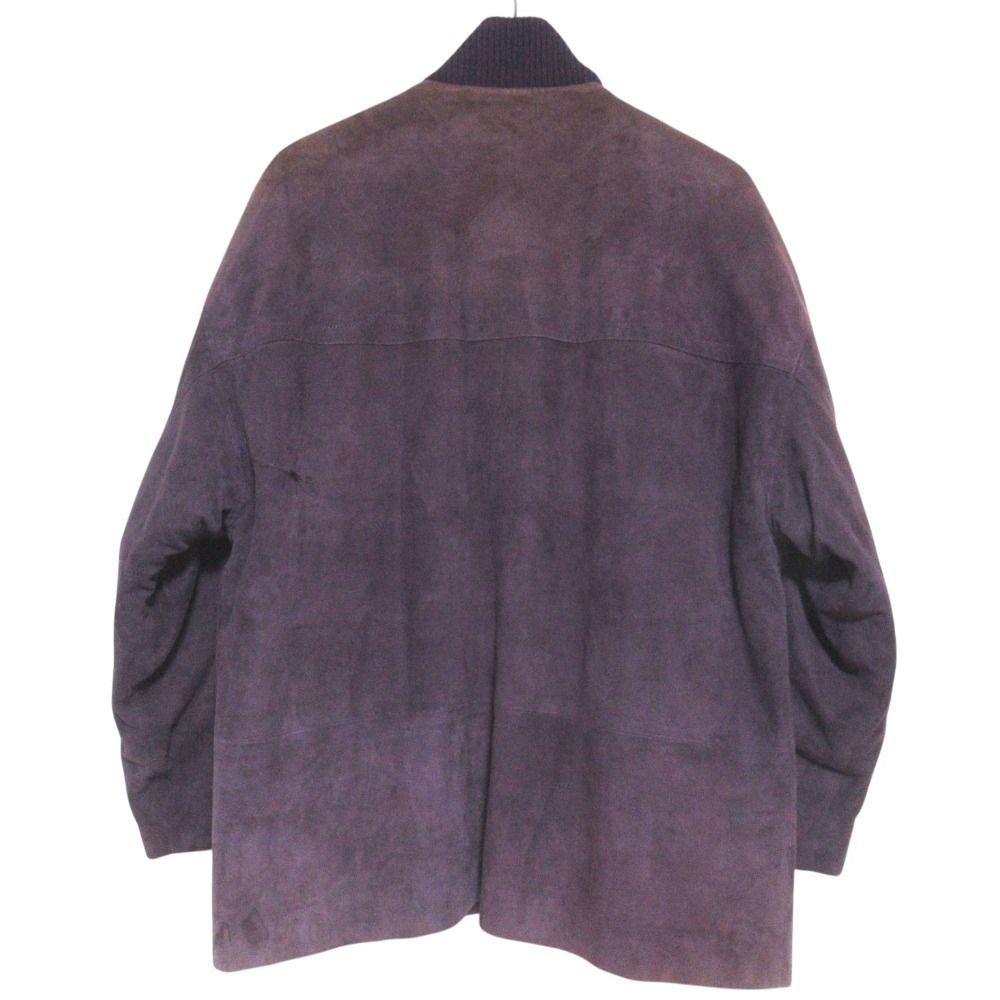 Gucci Era Suede Leather Padded Bomber Jacket 42 Purple — view 2
