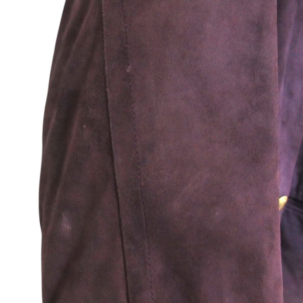 Gucci Era Suede Leather Padded Bomber Jacket 42 Purple — view 8