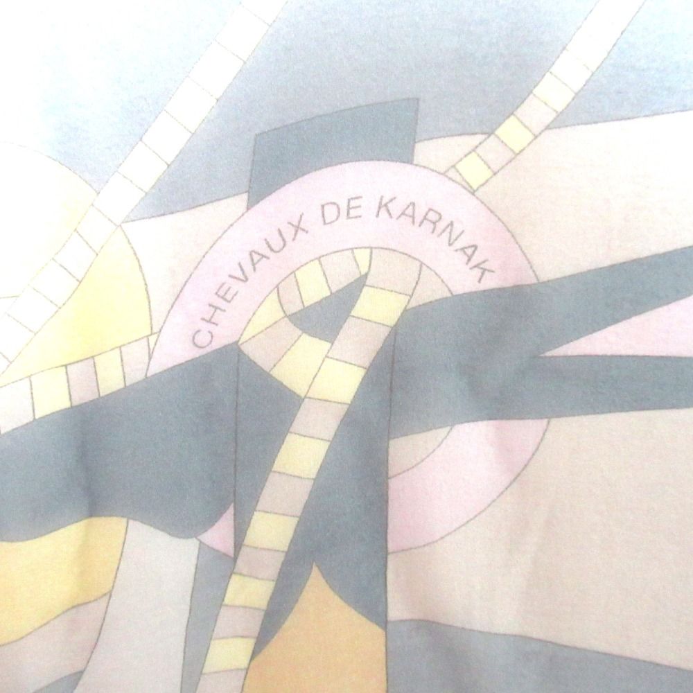 Hermes Carre 140 Chevaux de Karnak Horse of Temple Silk Chiffon Large Scarf — view 2