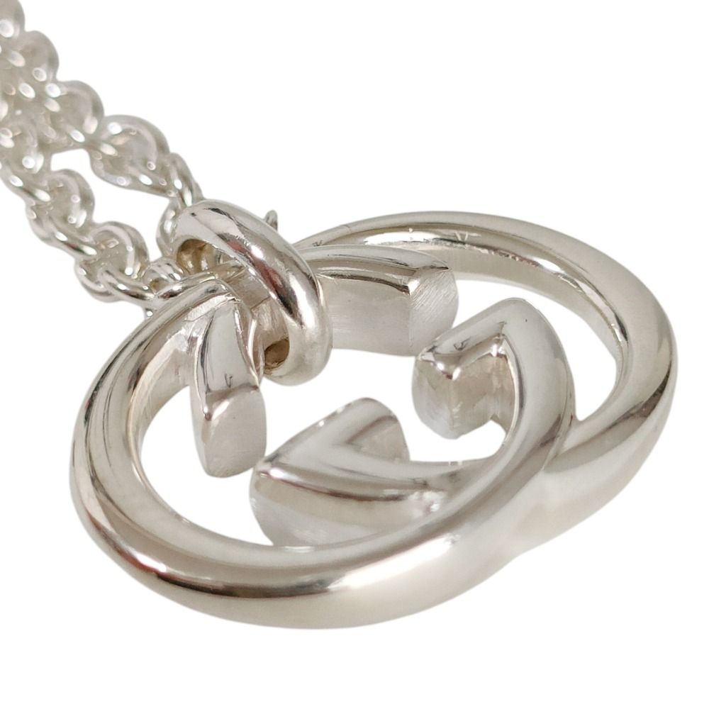 Gucci Interlocking Chain Pendant Necklace Silver — view 3