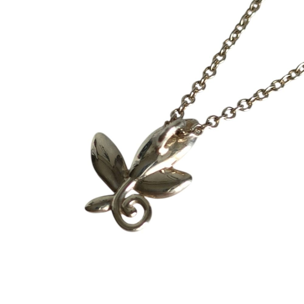 Tiffany & Co Paloma Picasso 925 Leaf Motif Chain Silver Necklace