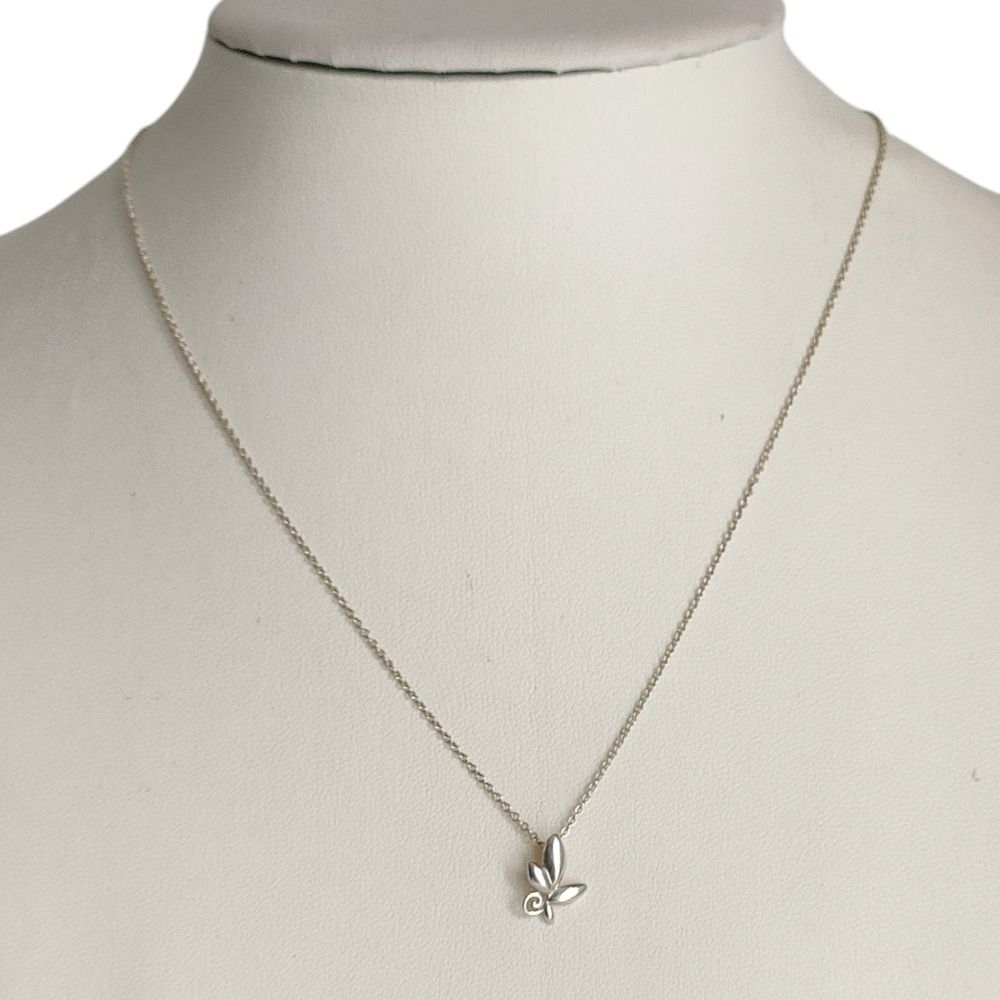 Tiffany & Co Paloma Picasso 925 Leaf Motif Chain Silver Necklace — view 7