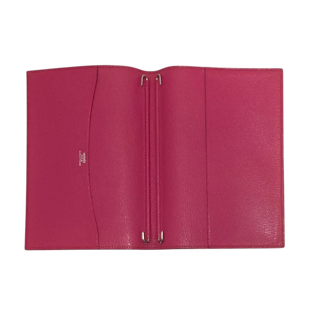 Hermes Globe Trotter Agenda Chevre Notebook Cover Gray Ju Pink — view 5