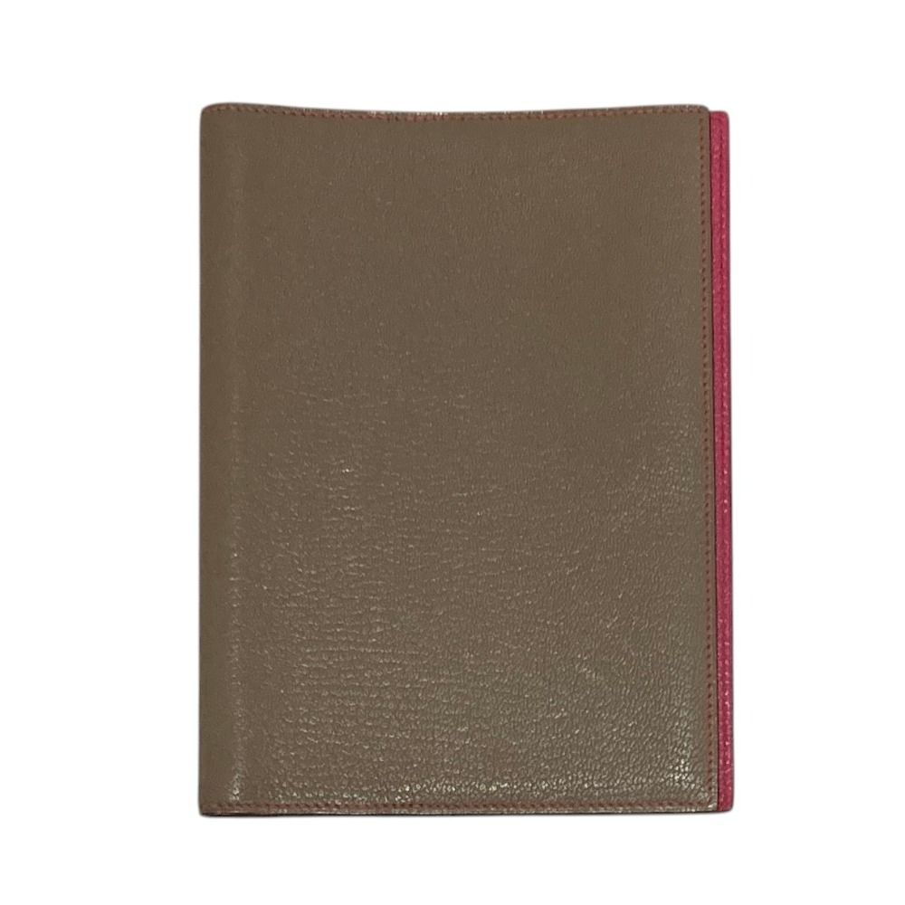 Hermes Globe Trotter Agenda Chevre Notebook Cover Gray Ju Pink