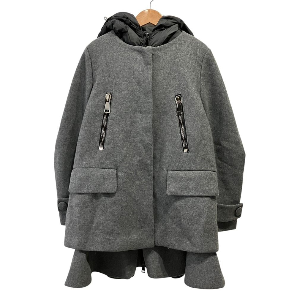 Moncler Phemia 3way Peplum Hem Down Jacket with Vest Coat 1 Gray
