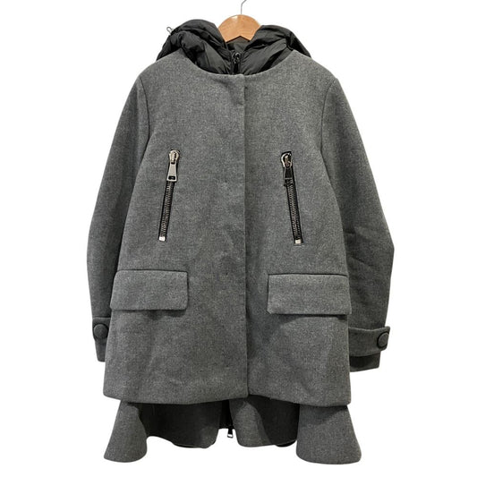 Moncler Phemia 3way Peplum Hem Down Jacket with Vest Coat 1 Gray