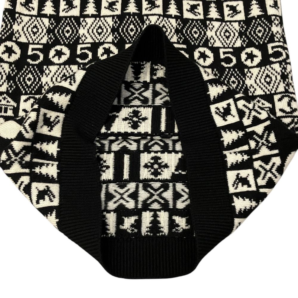 Chanel Coconage Cashmere Knit Skirt 34 Black White — view 4