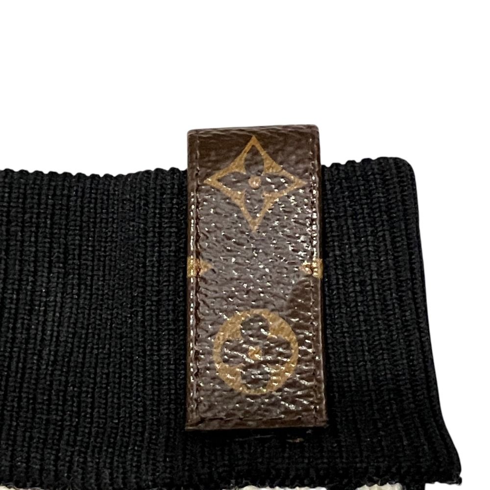 Louis Vuitton Monogram Patch Plaid Tweed Knit Skirt XS Black White — view 5