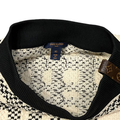 Louis Vuitton Monogram Patch Plaid Tweed Knit Skirt XS Black White — view 3