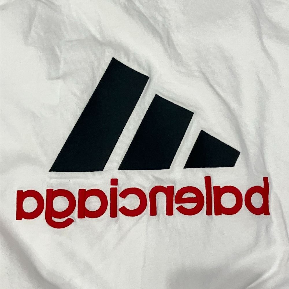 Balenciaga Adidas Collaboration Logo Embroidery Inside Out T-Shirt 3 White — view 3