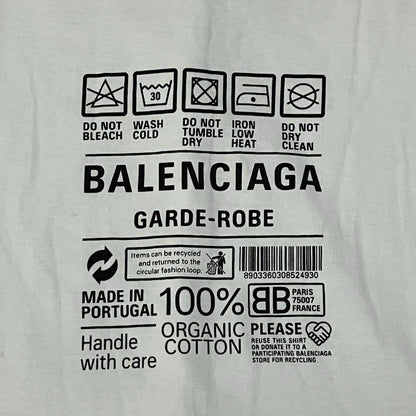 Balenciaga Care Label Print Oversize T-Shirt XS White — view 3