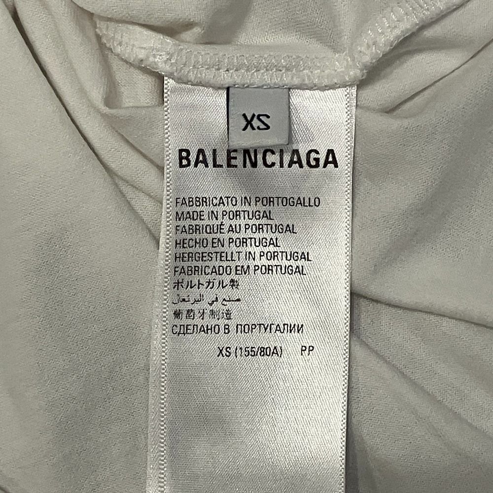 Balenciaga Care Label Print Oversize T-Shirt XS White — view 5