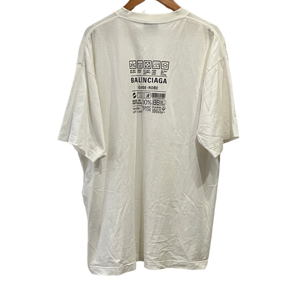 Balenciaga Care Label Print Oversize T-Shirt XS White