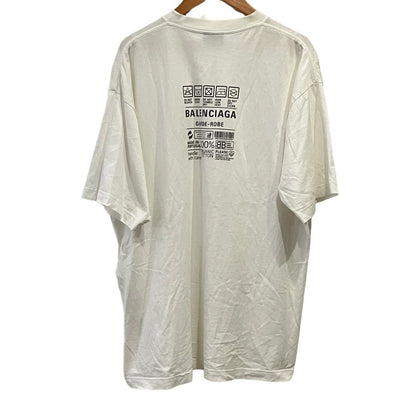 Balenciaga Care Label Print Oversize T-Shirt XS White