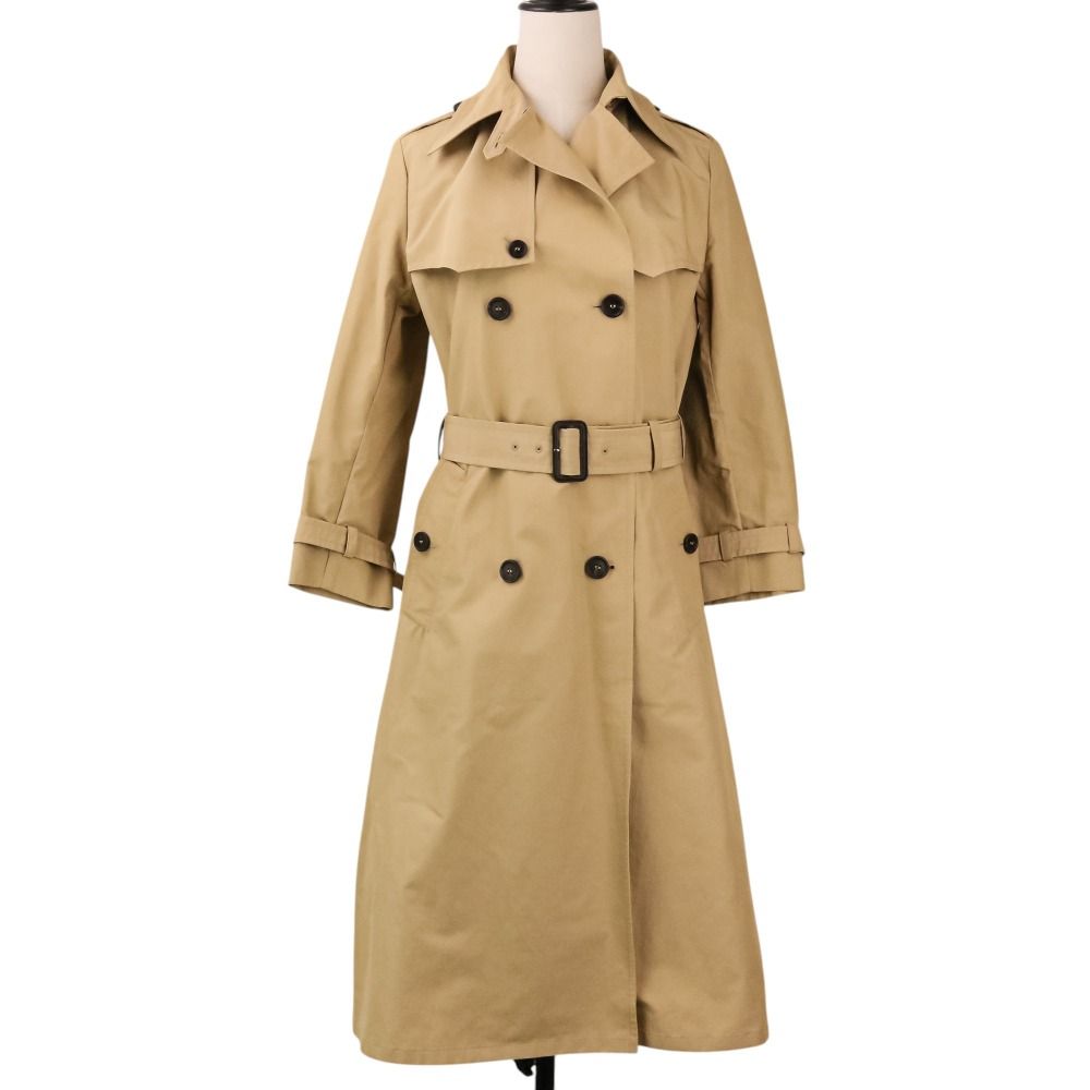 Prada Double Breasted Trench Coat 40 Beige