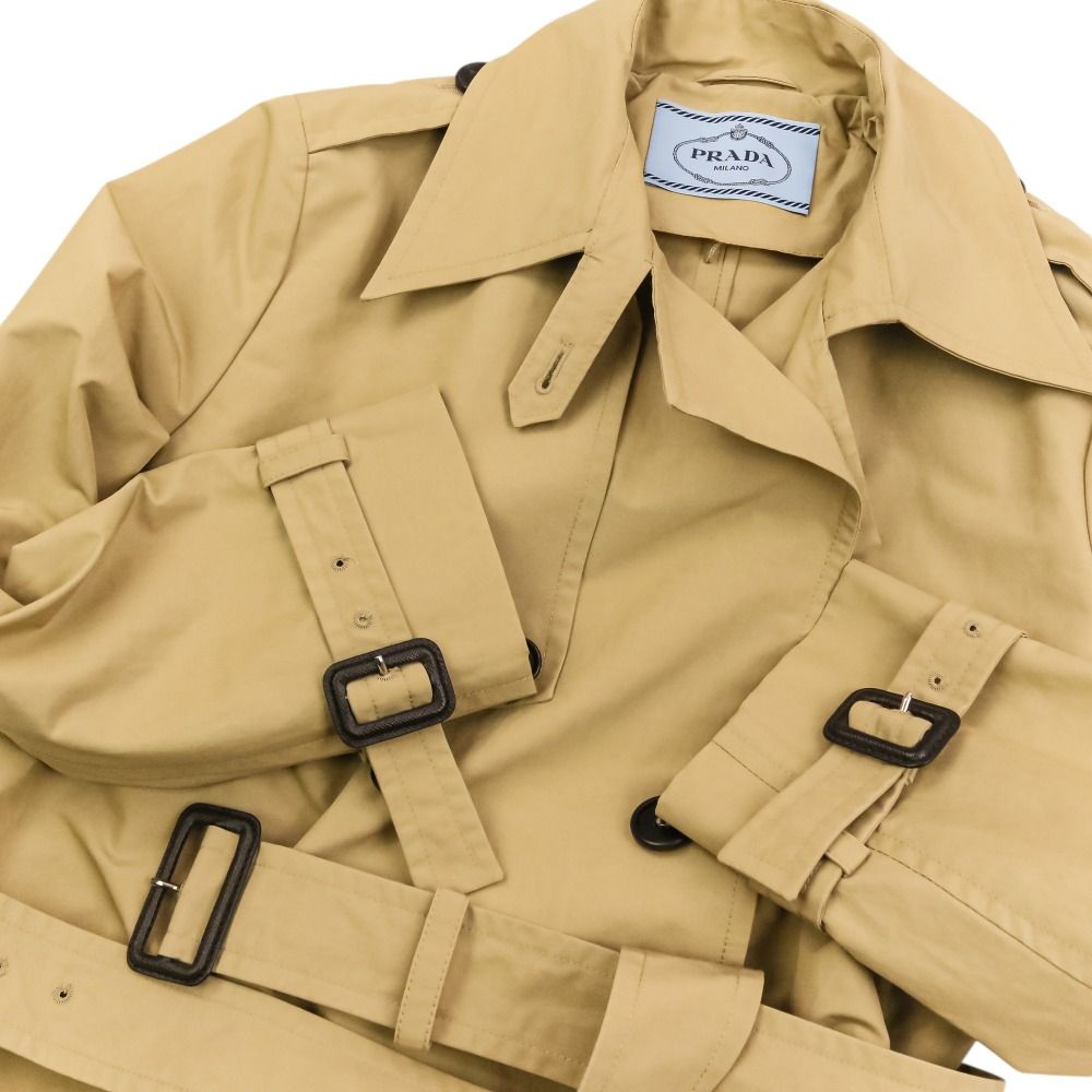 Prada Double Breasted Trench Coat 40 Beige — view 7