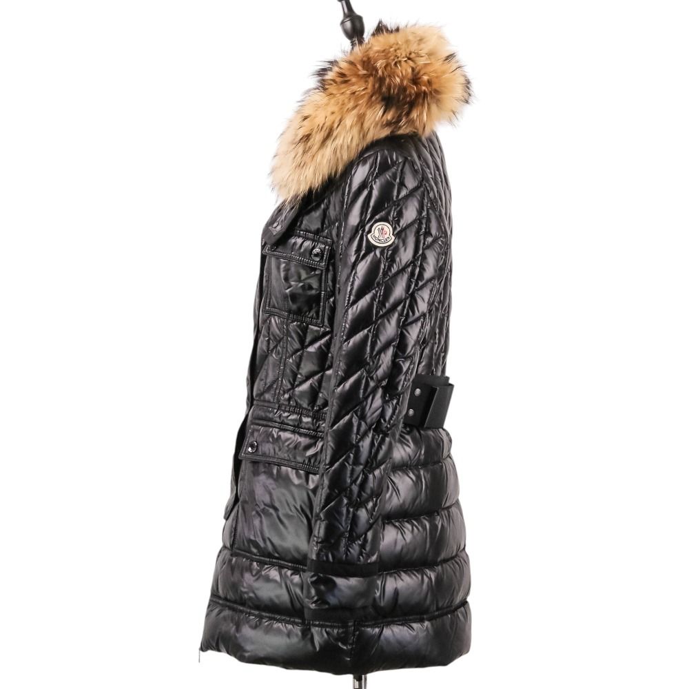 Moncler Safran Down Jacket Coat 1 Black — view 3