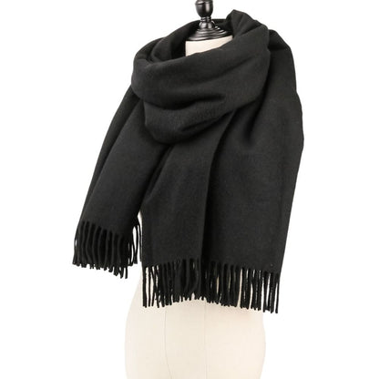 Hermes Fringe Cashmere Shawl Scarf Black — view 5