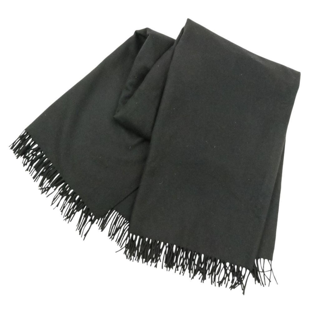 Hermes Fringe Cashmere Shawl Scarf Black