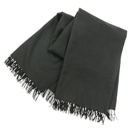 Hermes Fringe Cashmere Shawl Scarf Black
