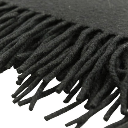 Hermes Fringe Cashmere Shawl Scarf Black — view 3