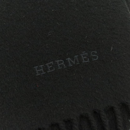 Hermes Fringe Cashmere Shawl Scarf Black — view 8
