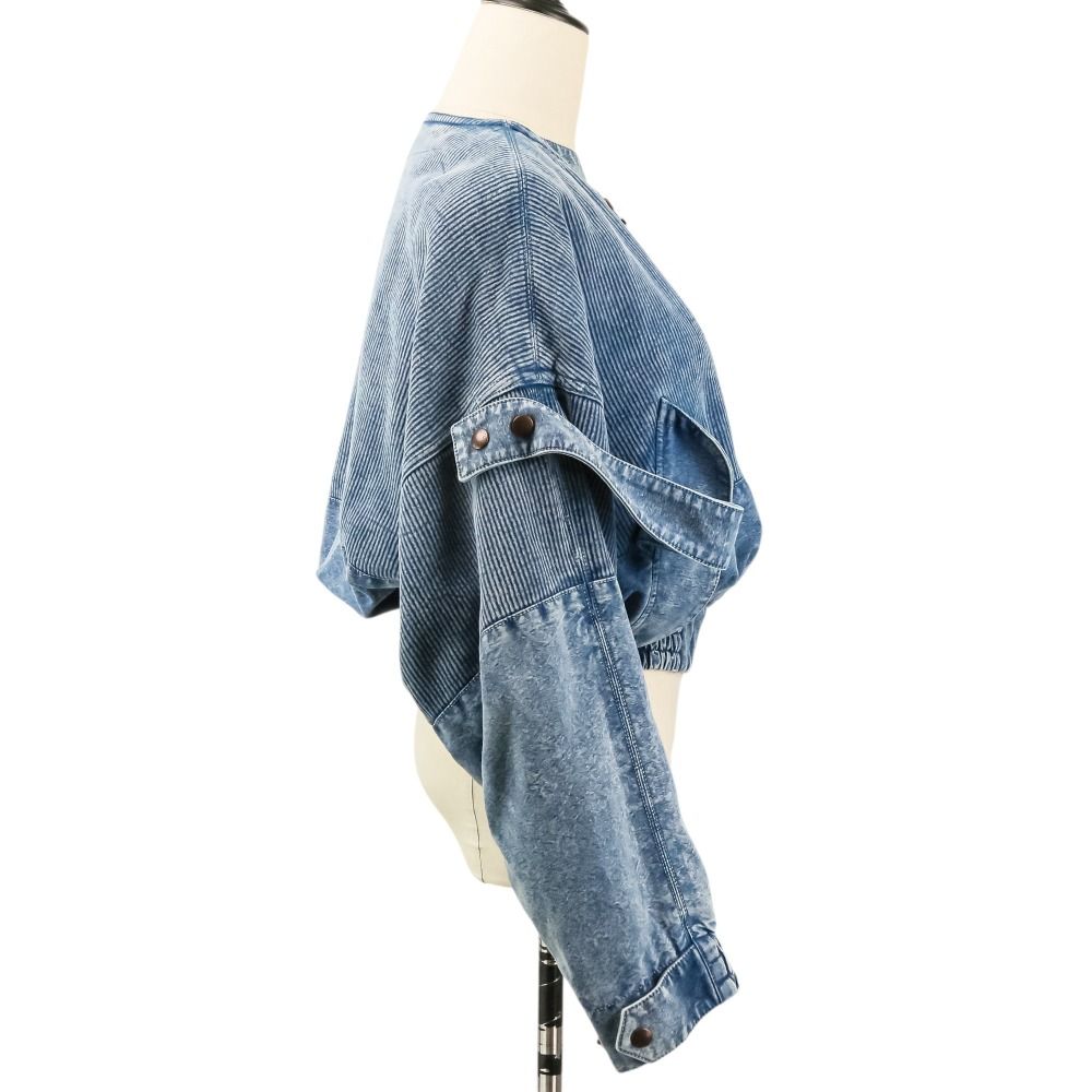 Louis Vuitton Rib Denim Bomber Jacket Da8 34 Blue — view 5
