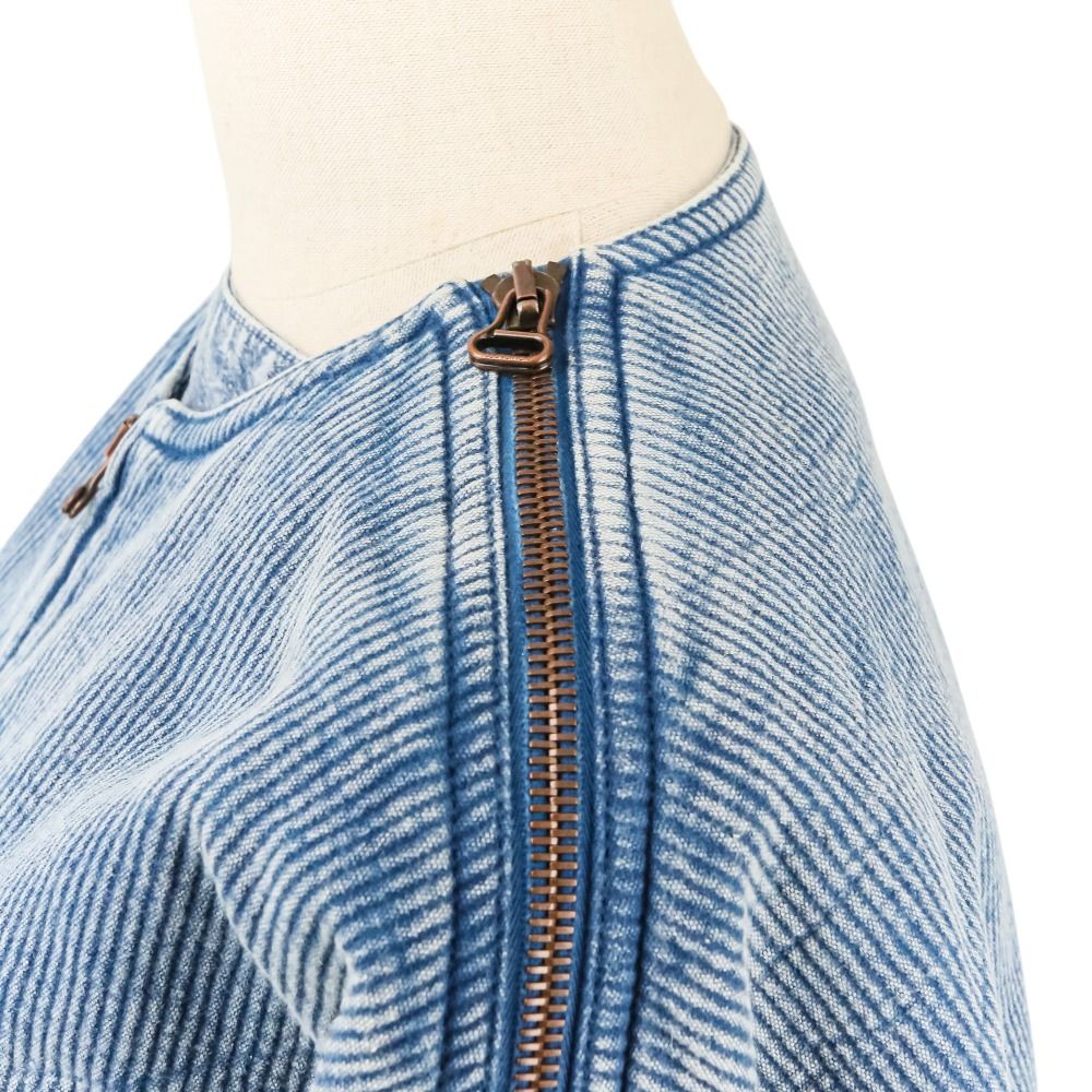Louis Vuitton Rib Denim Bomber Jacket Da8 34 Blue — view 8