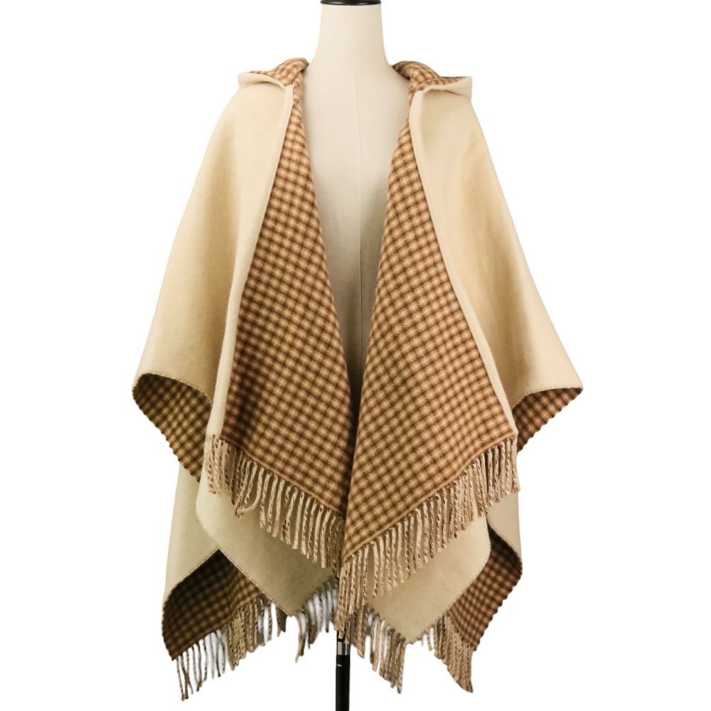 Fendi Cashmere Blend Hooded Cape Shawl TU Beige — view 2
