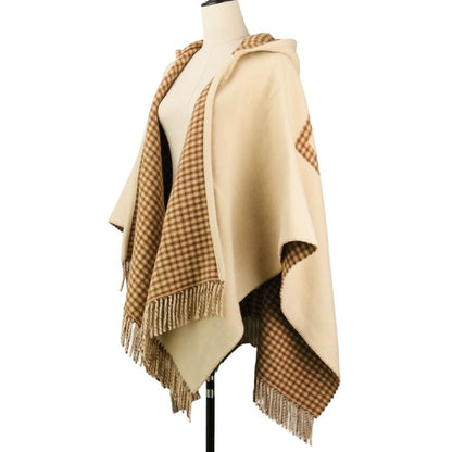 Fendi Cashmere Blend Hooded Cape Shawl TU Beige — view 3
