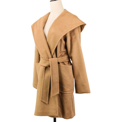Max Mara Rialto Camel Icon Coat Hooded 40 Brown — view 2