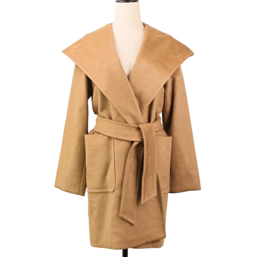 Max Mara Rialto Camel Icon Coat Hooded 40 Brown