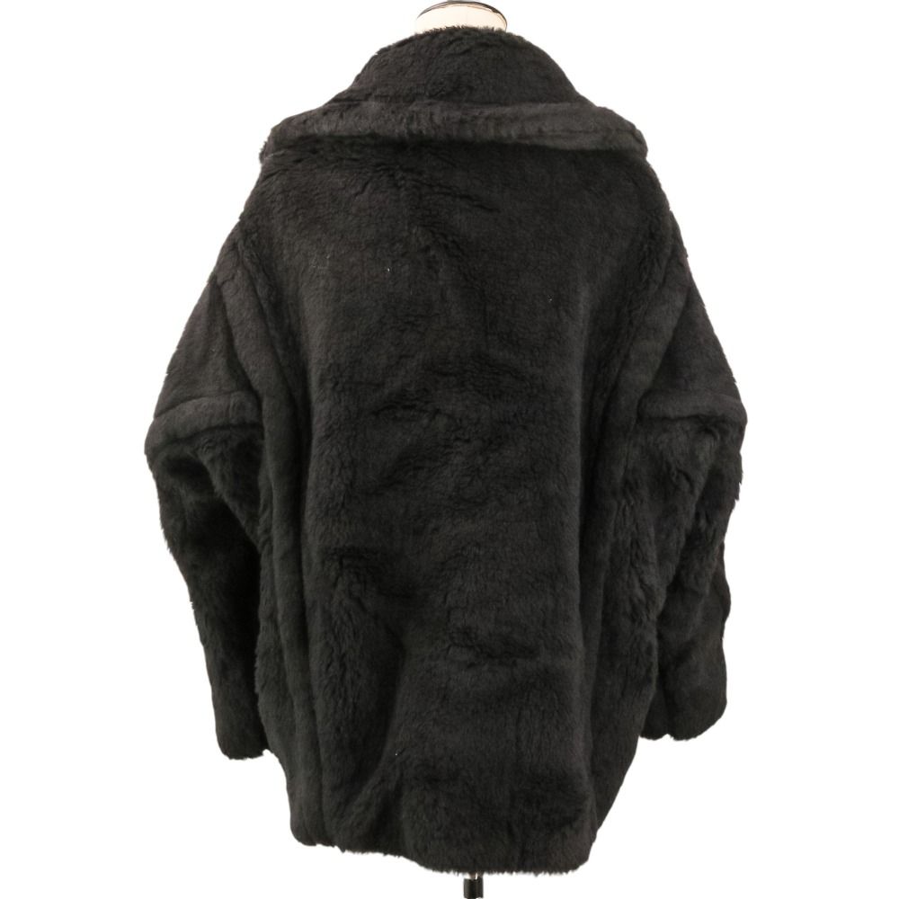Max Mara Olga Alpaca Blend Teddy Bear Coat Jacket XS Black — view 5
