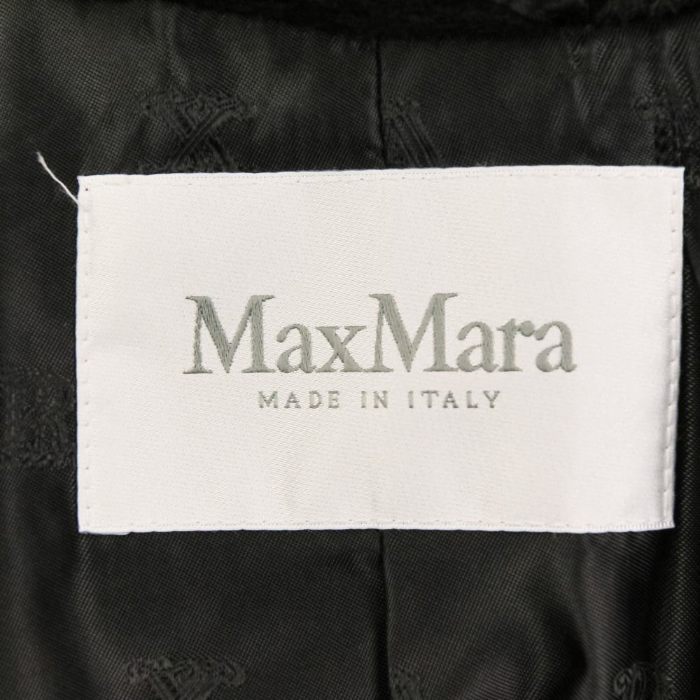 Max Mara Olga Alpaca Blend Teddy Bear Coat Jacket XS Black — view 9