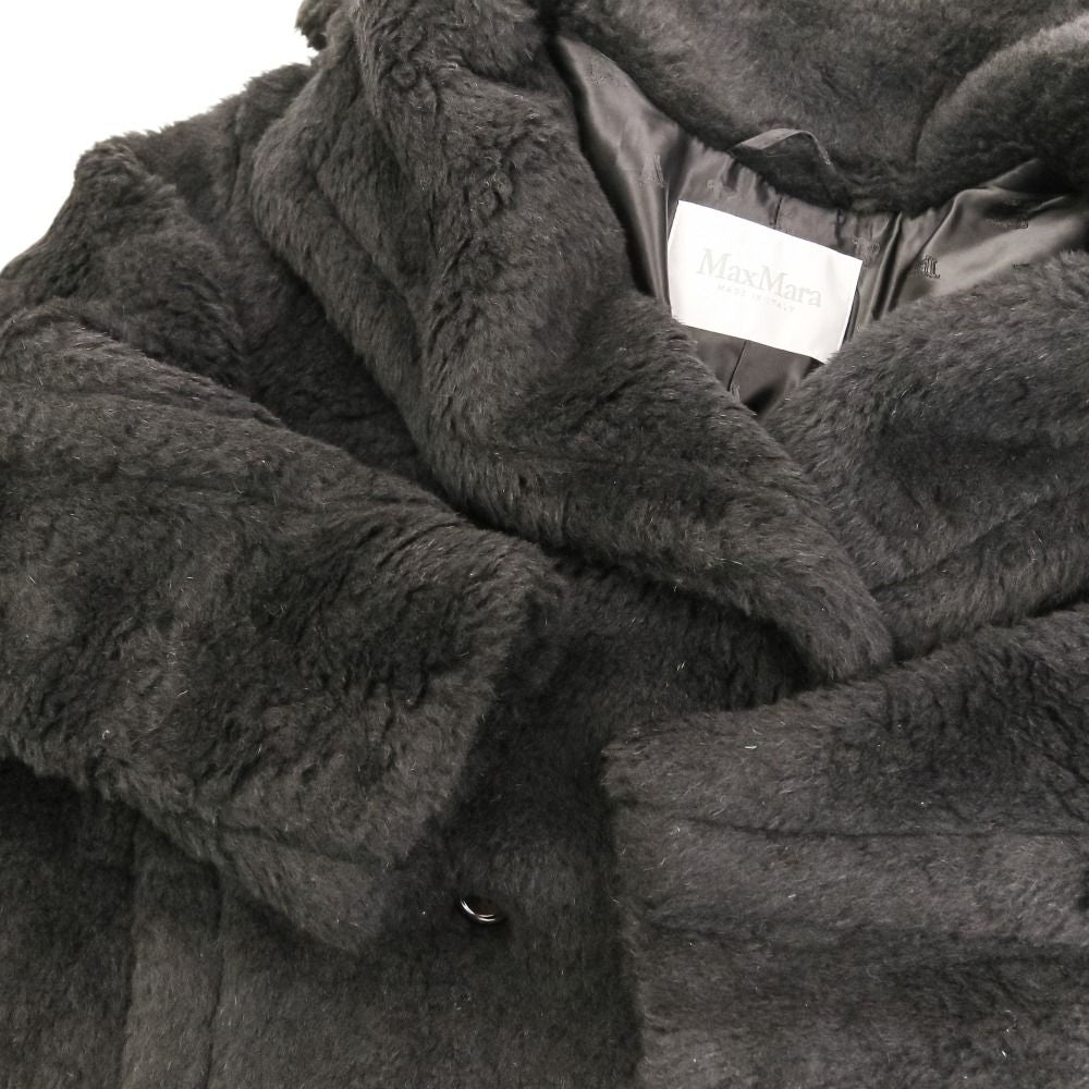 Max Mara Olga Alpaca Blend Teddy Bear Coat Jacket XS Black — view 7