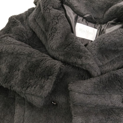 Max Mara Olga Alpaca Blend Teddy Bear Coat Jacket XS Black — view 7