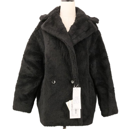 Max Mara Olga Alpaca Blend Teddy Bear Coat Jacket XS Black — view 2