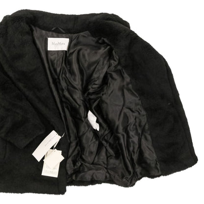 Max Mara Olga Alpaca Blend Teddy Bear Coat Jacket XS Black — view 6