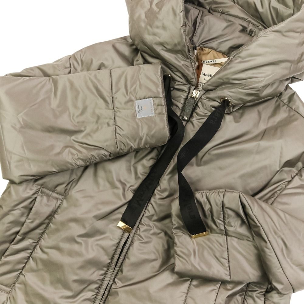 Max Mara the Cube Daria Padded Camel Blend Hooded Jacket 36 Gray — view 8