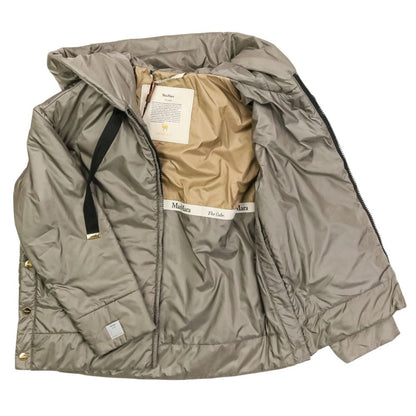 Max Mara the Cube Daria Padded Camel Blend Hooded Jacket 36 Gray — view 7